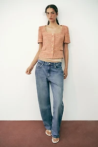 SHORT SLEEVE ROUND NECK BLAZER