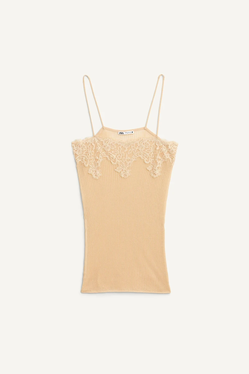 TOP CÔTELÉ DENTELLE ÉDITION LIMITÉE