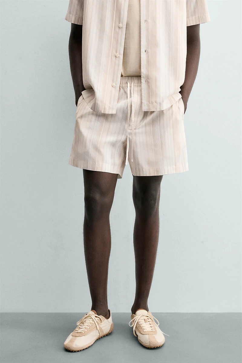 STRIPED RELAXED FIT SHORTS