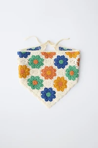CROCHET KNIT FLORAL BANDANA