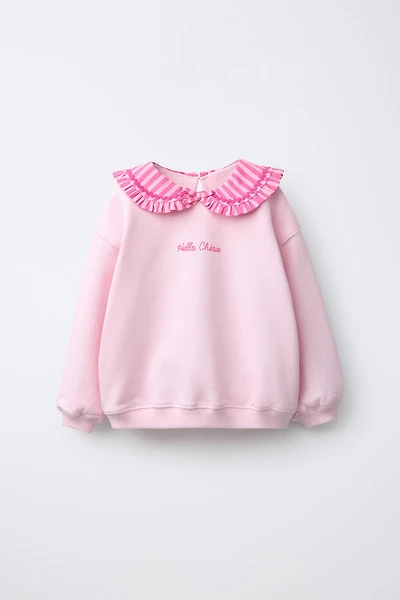 SWEATSHIRT WITH RUFFLE COLLAR