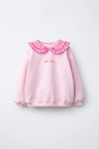 SWEATSHIRT WITH RUFFLE COLLAR