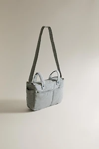 STRIPED COTTON MATERNITY BAG