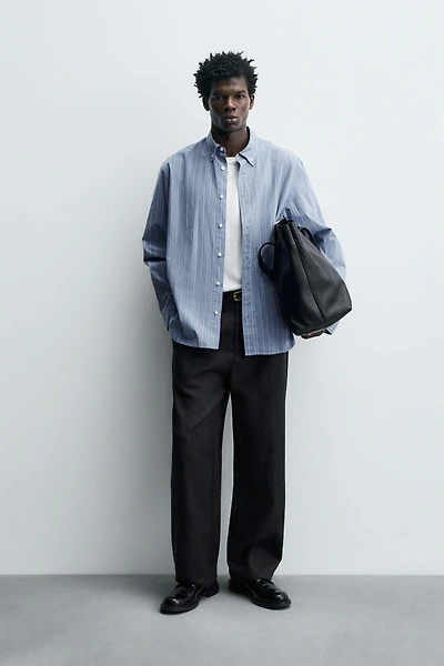 TEXTURED STRIPED SHIRT