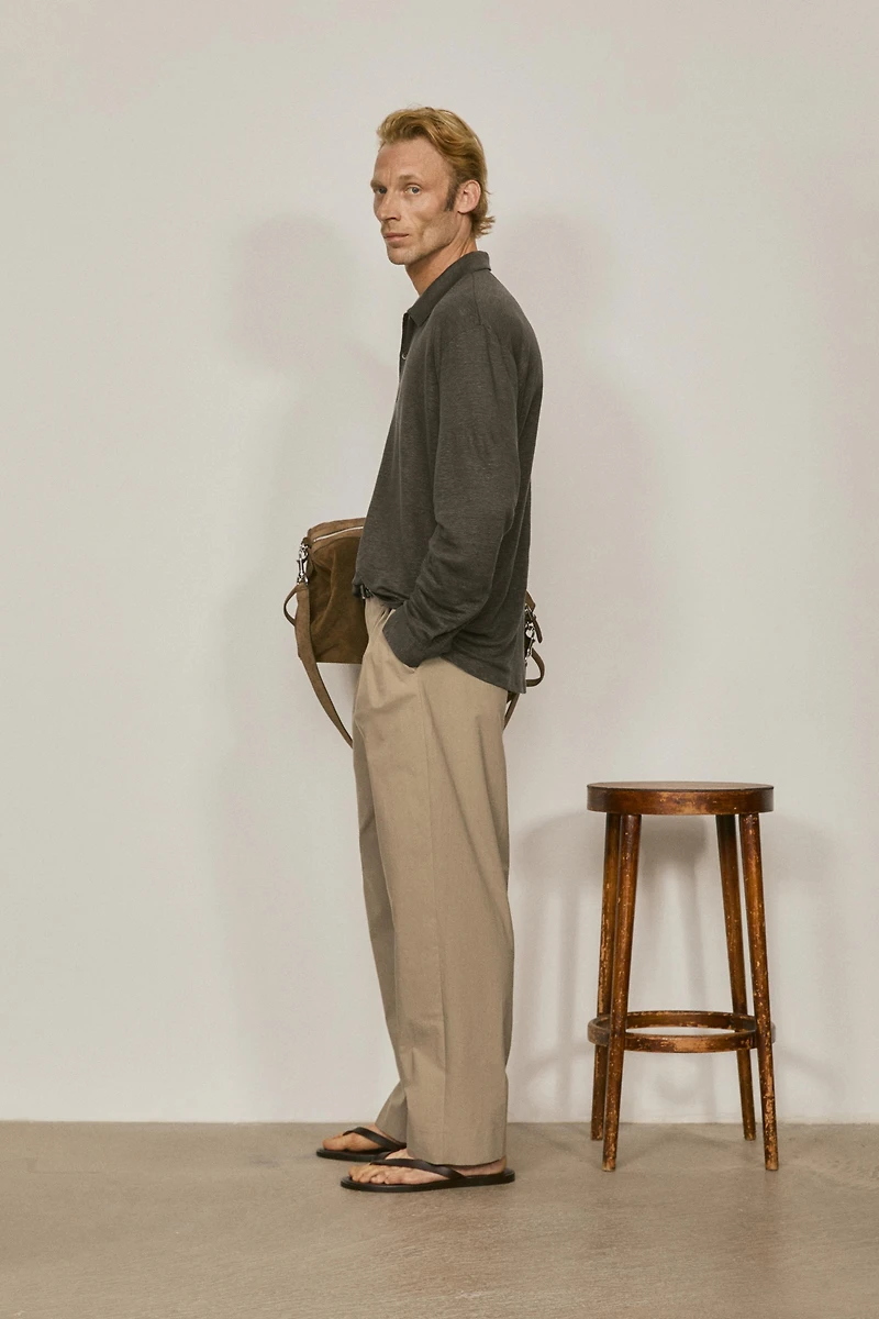 100% linen long sleeve polo shirt - LIMITED EDITION