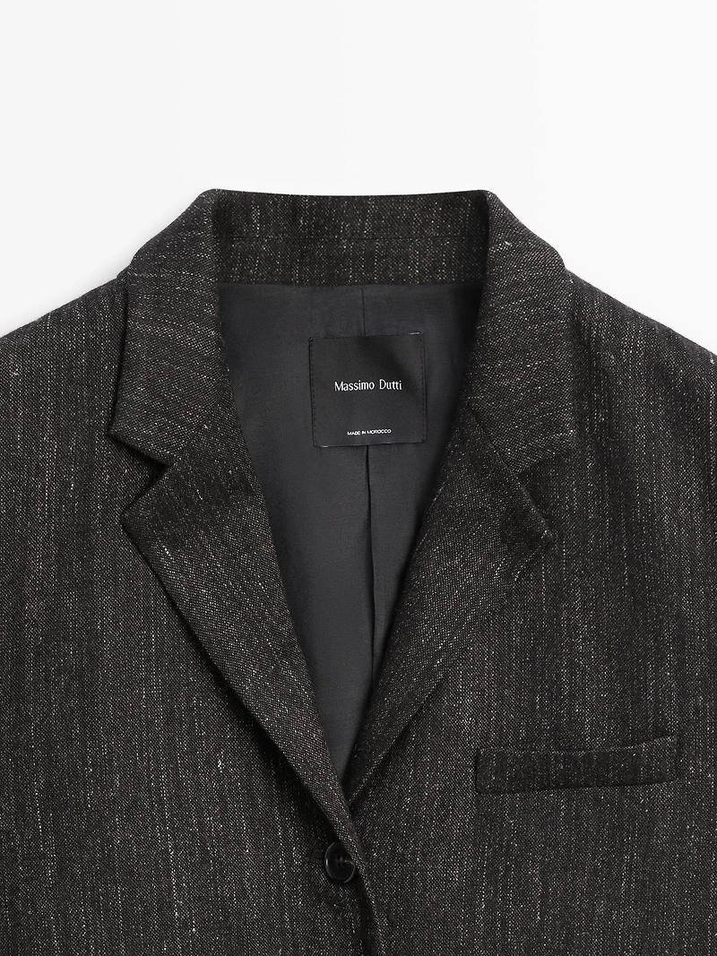 Flecked wool blend blazer