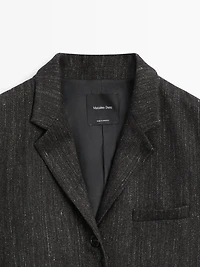 Flecked wool blend blazer