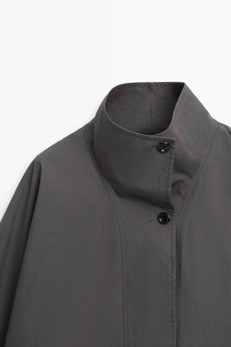 Short cotton cape jacket