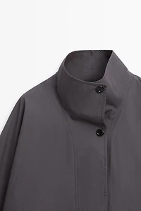 Short cotton cape jacket