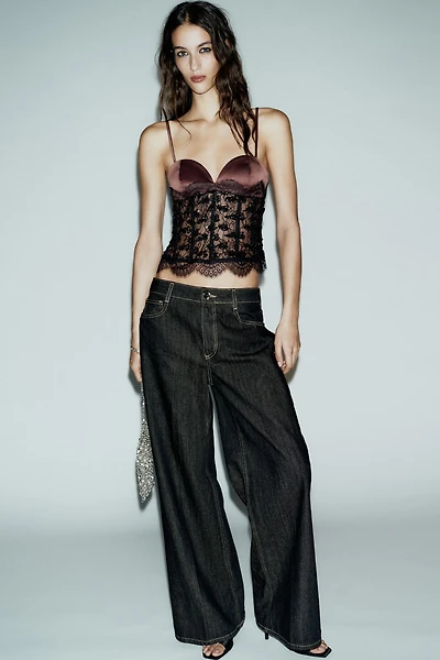 SEQUIN LACE CORSET TOP