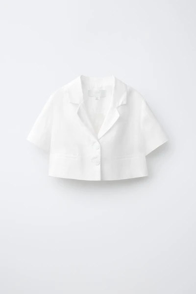 CROPPED 100% LINEN BLAZER