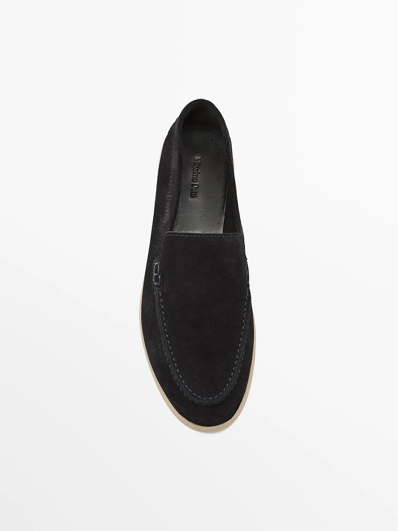 Split leather loafers