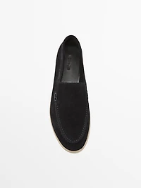 Split leather loafers