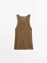 Embellished knit halter top