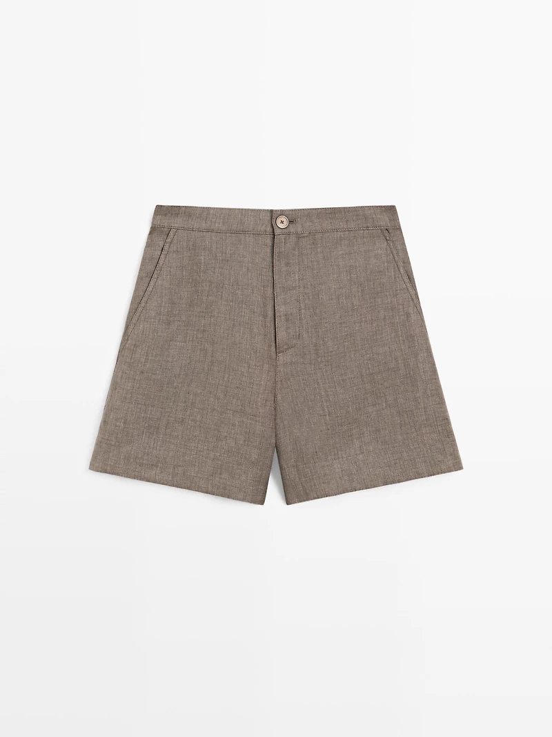 Short linen Bermuda shorts