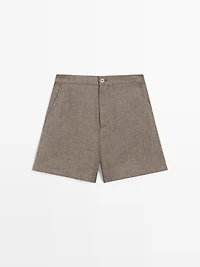 Short linen Bermuda shorts