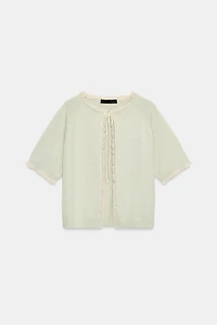 LACE BOW CARDIGAN