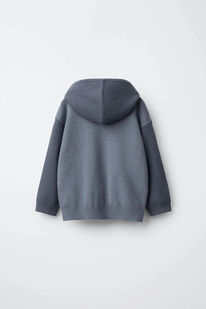 HOODED KNIT SWEATER