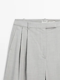 100% wool wide-leg trousers with darts - STUDIO