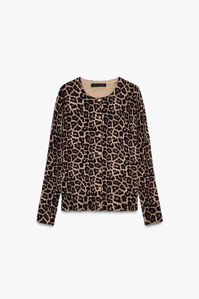GILET EN MAILLE IMPRIMÉ ANIMAL