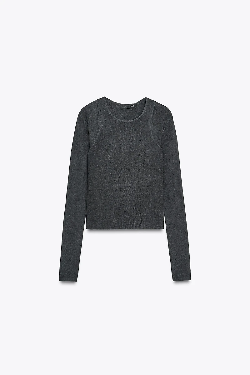 MULTI-POSITION KNIT TOP
