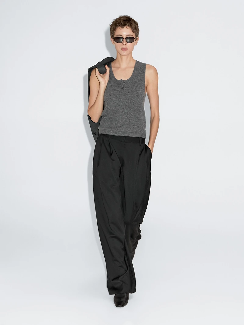 Knit top with button details