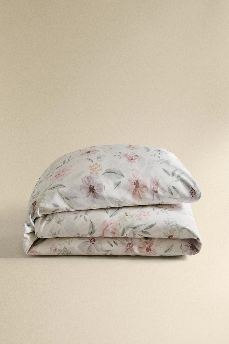 FLORAL SATEEN DUVET COVER