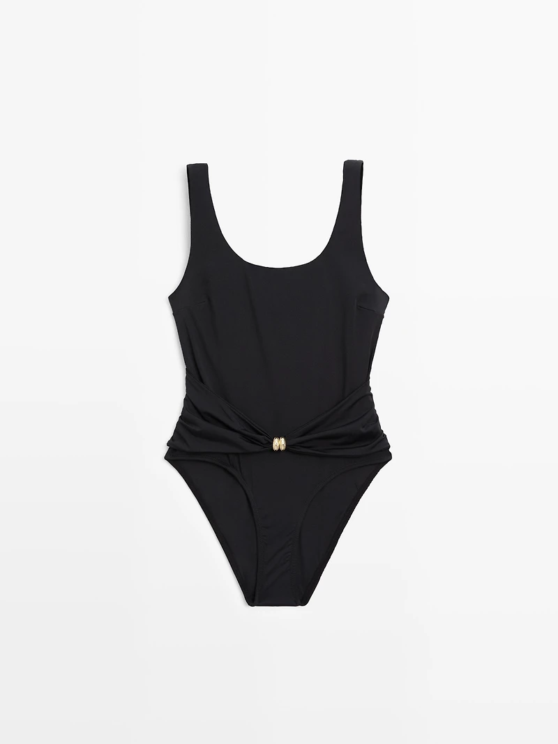 Swimsuit with rhinestone detail