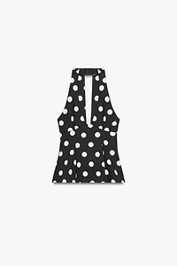 POLKA DOT HALTER BACK BOW TOP