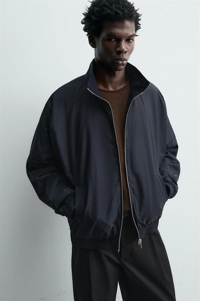 REVERSIBLE WOOL - CASHMERE BOMBER JACKET