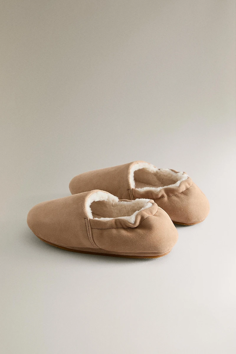 WARM LEATHER BALLERINA BOOTIES