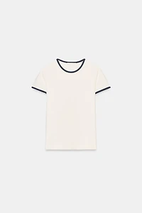 CONTRAST TRIM T-SHIRT