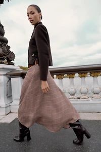 VESTE EN LAINE À COL MONTANT