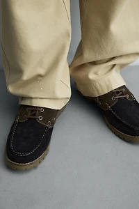 CONTRASTING LEATHER DECK SHOES