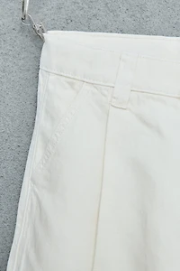 STORIESZ - DENIM SHORTS WITH COTTON AND LINEN DARTS