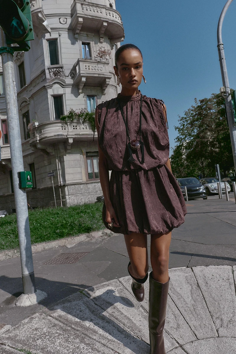 ROBE MINI VOLUME JACQUARD