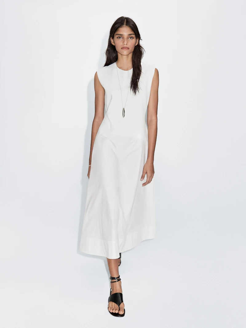 Robe longue contrastante sans manches
