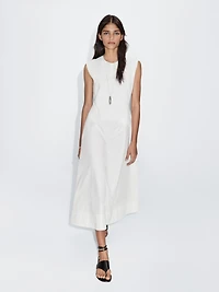 Robe longue contrastante sans manches