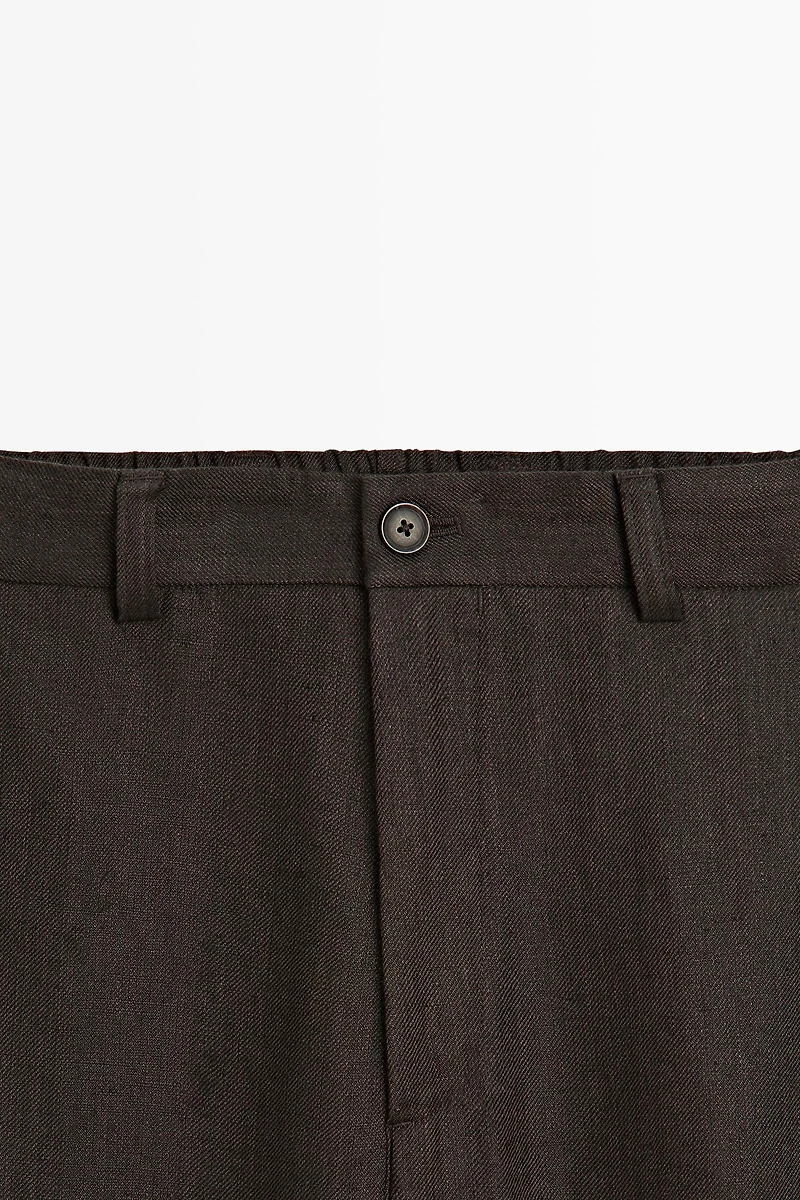 100% linen pants with elastic waist