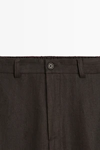 100% linen pants with elastic waist