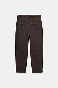 BRAIDED BELT CHINO PANTS
