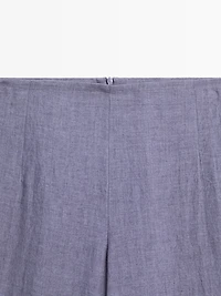 100% linen high-waist trousers