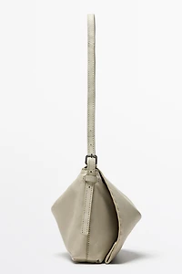 Nappa leather crossbody bag with topstitching