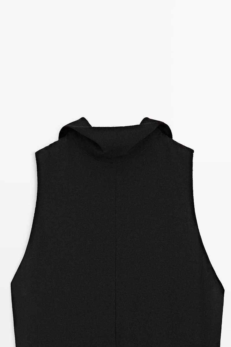 Halter neck midi dress with tie detail