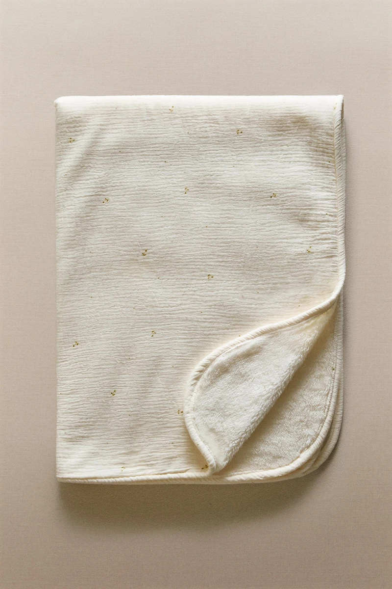 KIDS FLORAL FLEECE CHIFFON BLANKET