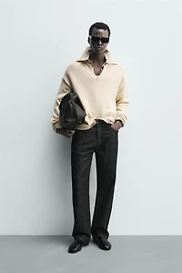 COTTON BLEND KNIT POLO SHIRT