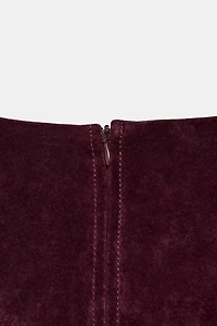 ROBE COURTE 100% CUIR DAIM
