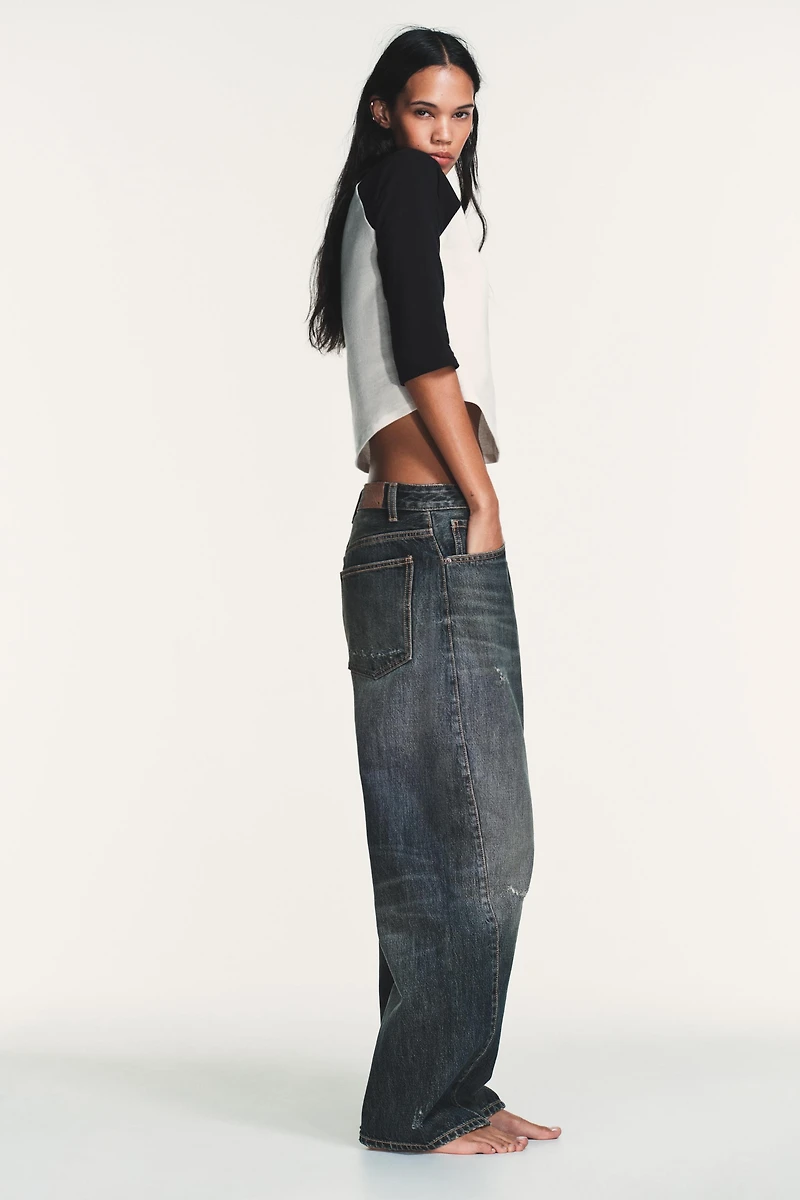TRF MID-RISE BAGGY BALLOON JEANS