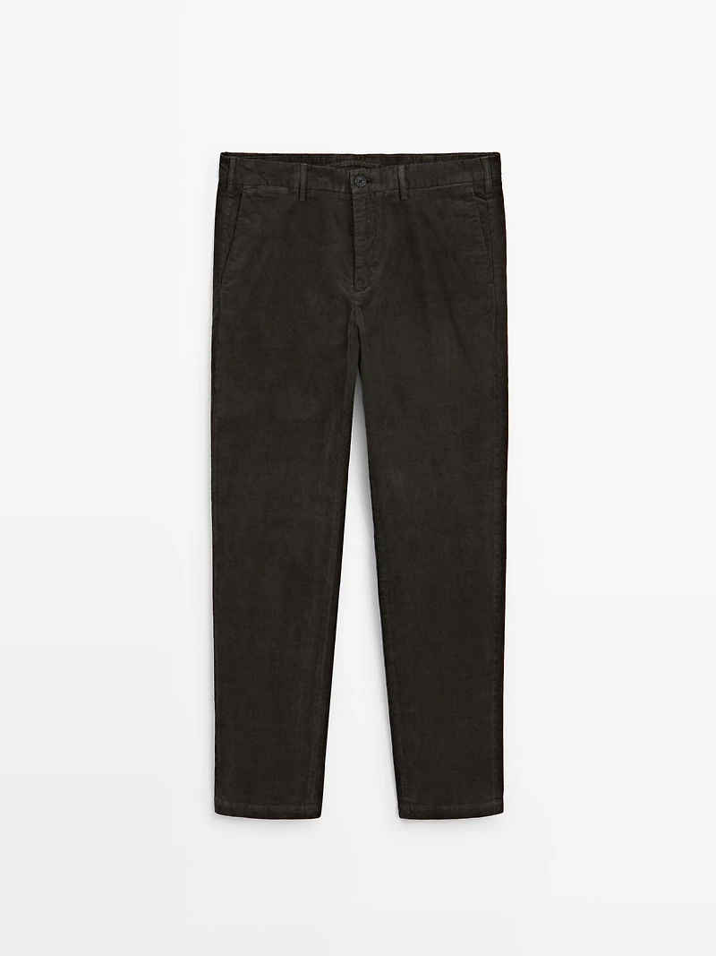 Pantalon slim en velours côtelé