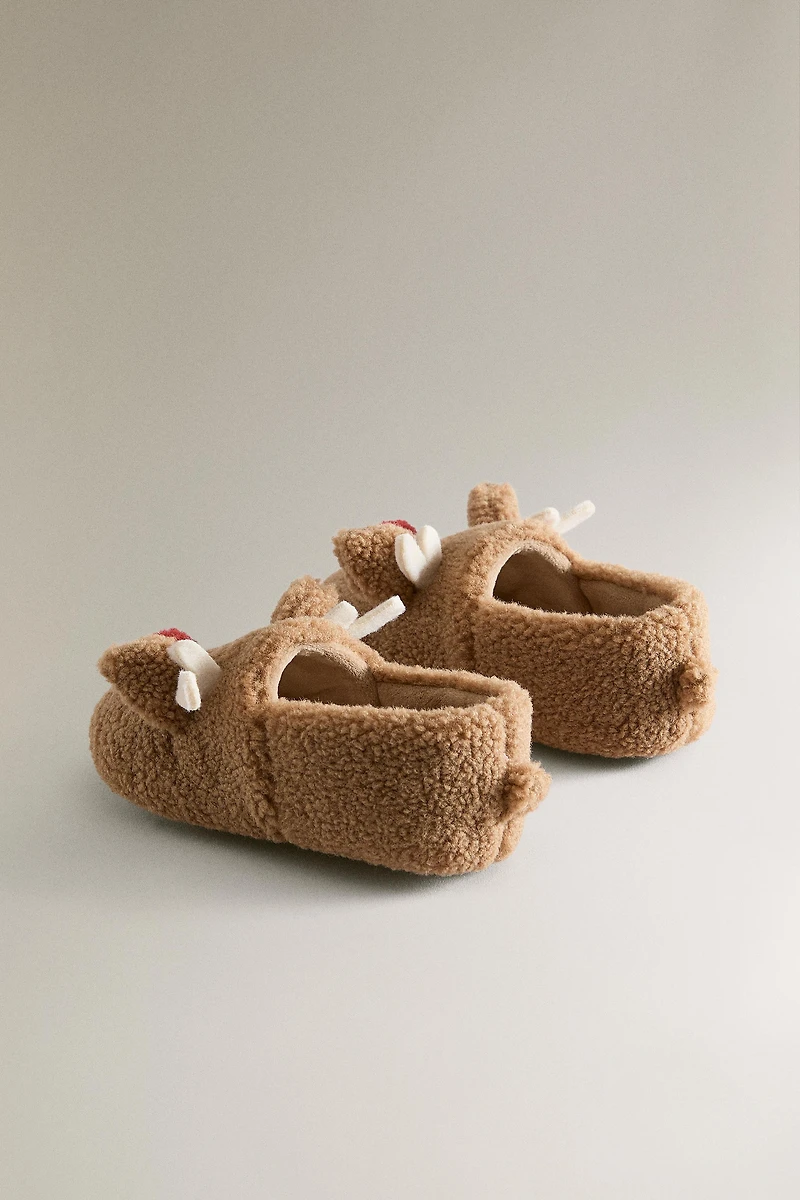 CHILDREN'S REINDEER SLIPPERS